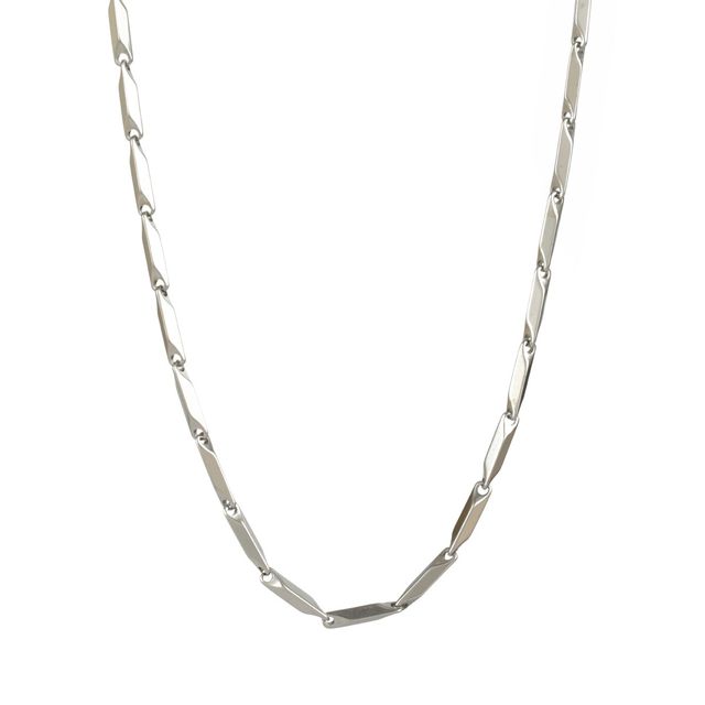 Priyaasi Twisted Cuboids Silver-Plated Link Chain For Men (Bd-Ch-10009)