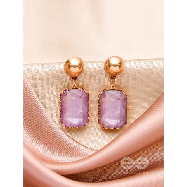 Everstylish The Purple Haze- Golden Embellished Earrings
