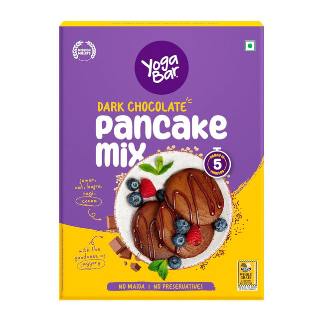 Yoga Bar Pancake Mix | Chocolate | Zero Maida | No Added Preservatives | Breakfast With Jowar-Oats