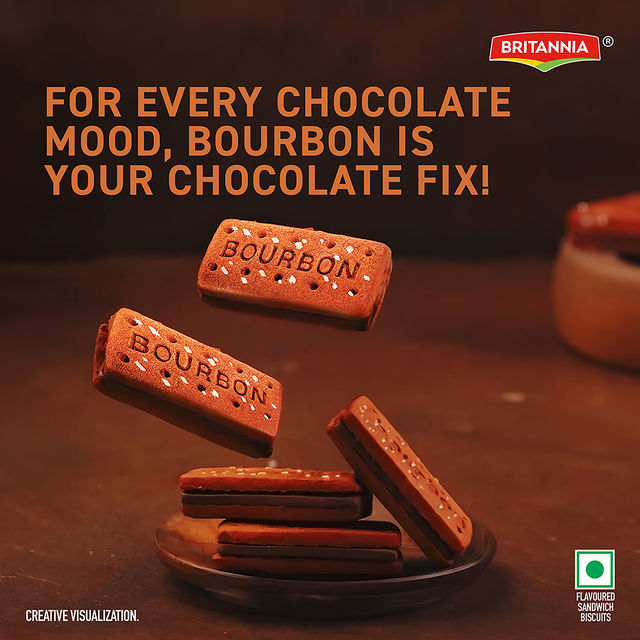 Britannia The Original Bourbon - Creme Biscuit with Chocolatey Indulgence in Every Layer
