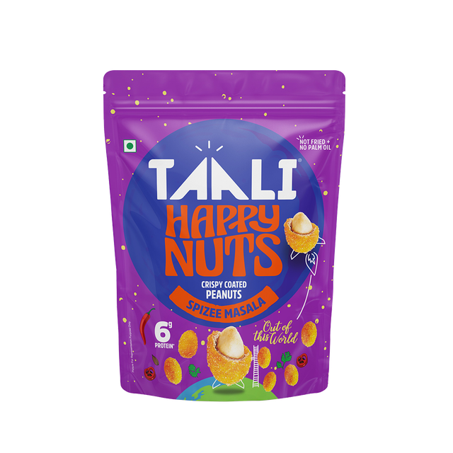 Taali Happy Nuts | Crispy Coated Peanuts | Spizee Masala | Bold & Spicy Rich ,Protein Rich Crunch