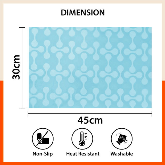 Bathla Fridge Mat | 45cm x 30 cm | Reusable, Washable, Temperature Resistant | Blue Abstract