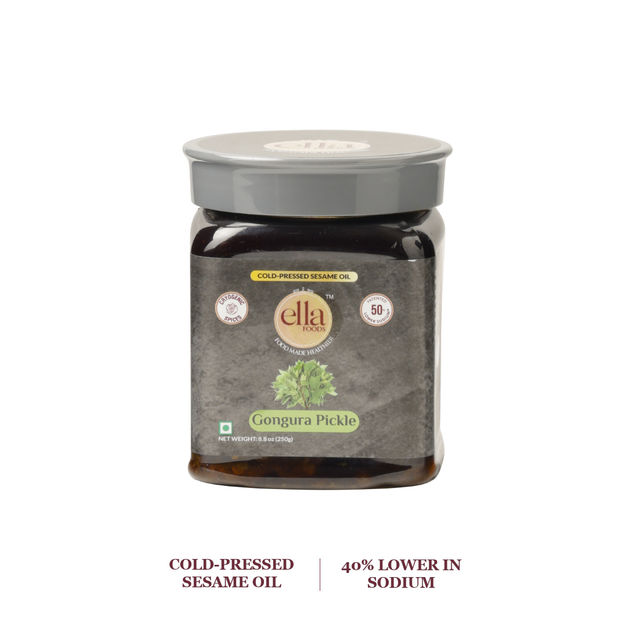 Ella Foods Low Sodium Gongura Pickle Pet Jar