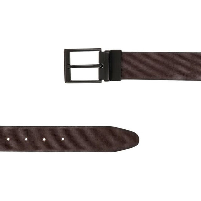 Teakwood Men's Solid Leather Belt | Black and Brown - 34 Inches