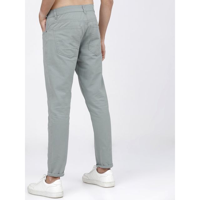 Ketch Men's Tapered Fit Cotton Chinos Trousers | Grey - 32