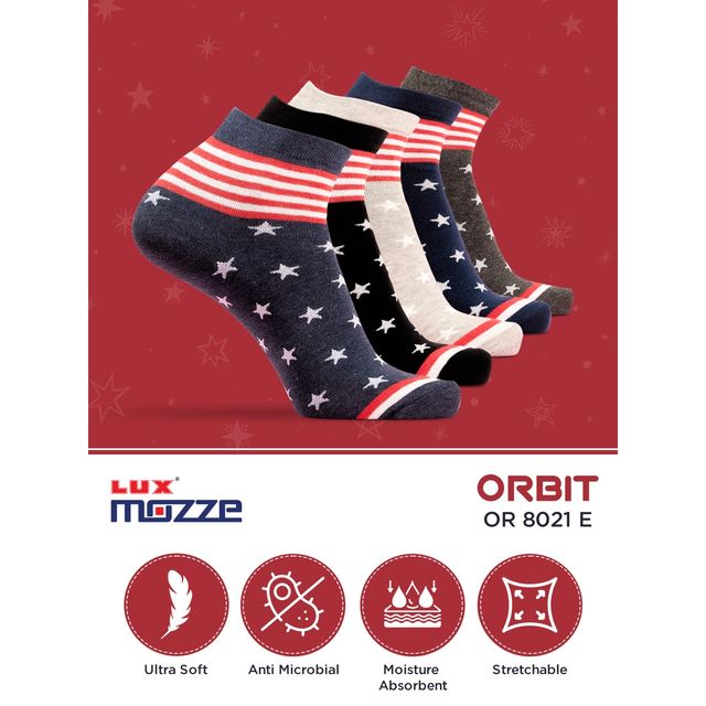 Lux Mozze Men's Block Print Cotton Socks | Assorted - Free Size