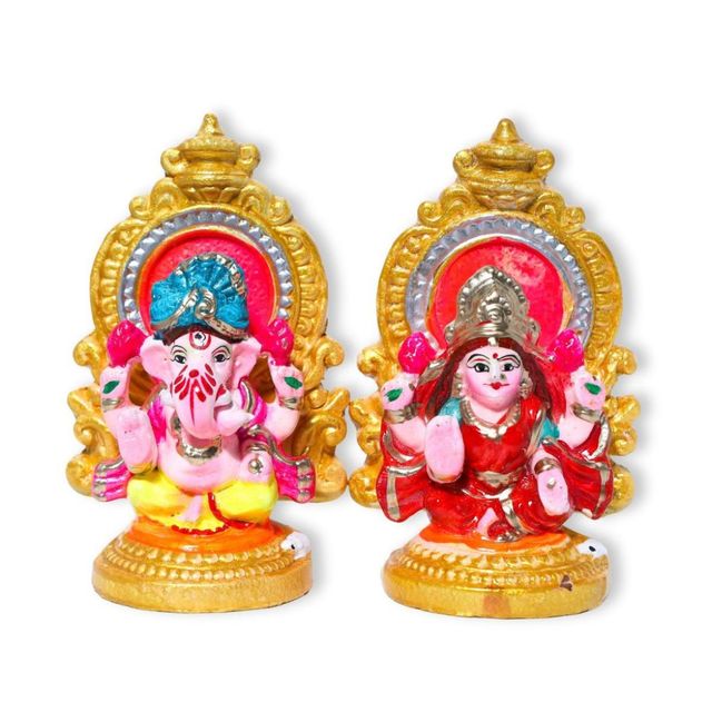Handcrafted Mitti Laxmi Ganesh Idol – 5.5 Inches