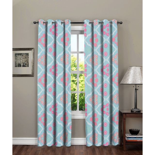 BAY6 Polyester Door Curtains - Set of 2 - (7x4 ft) - Green