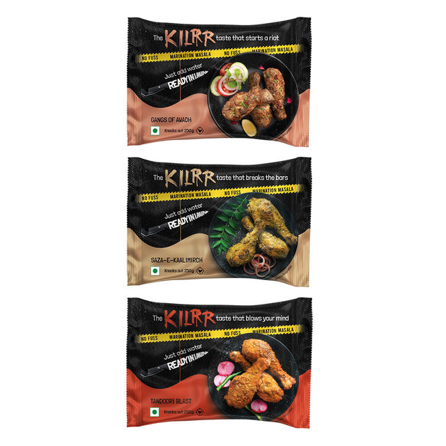Kilrr Tandoori Blast Chicken Masala (20g) & Kilrr Saza-E-Kaali Mirch Chicken Masala (21g) & Kilrr Gangs Of Awadh Chicken Masala (19g) Combo