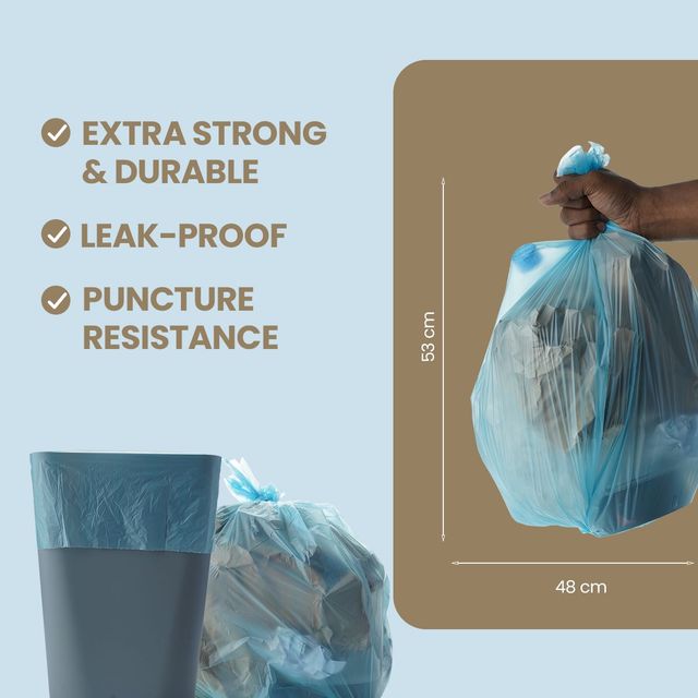 BAY6 Compostable Garbage Bags Roll- Medium - 19 x 21 Inch - Blue