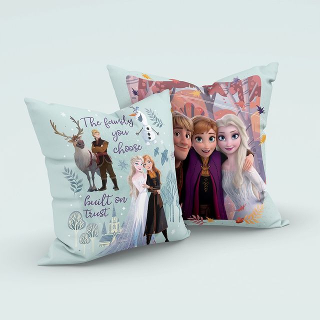 Sassoon Disney FrozenII Reversible Printed Cushion Cover | Blue