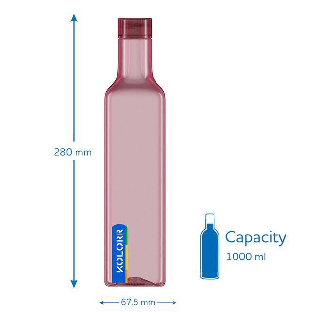 Kolorr Novo Bottle 1L - Red for Home | Fridge | Office | Gym | Yoga | School | Travel