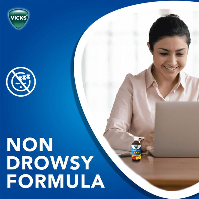 Vicks Cough Syrup, Fast Relief For Dry & Wet Cough, With Tulsi & Ginger