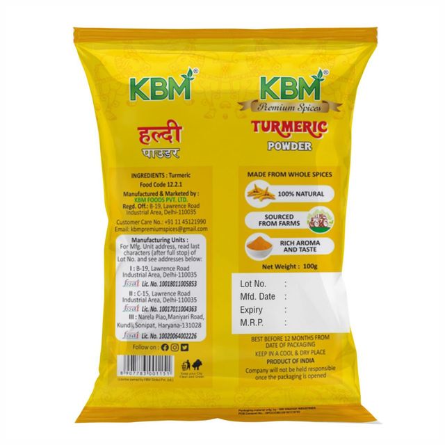 KBM Premium Spices Turmeric Powder