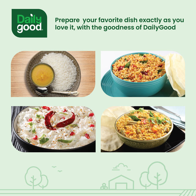 Daily Good Sona Masoori Steam Rice(5kg), Daily Good Unpolished Toor / Tur / Arhar Dal(500gms) & Daily Good Desi Ghee(450ml) & Chakki Atta(5kg) Combo