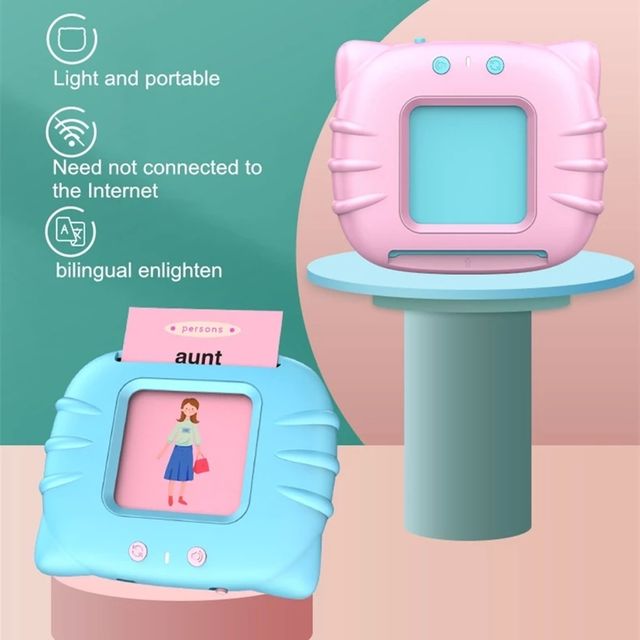Fablue Talking Flash Cards Education Learning Toy Machine For Kids (Blue)