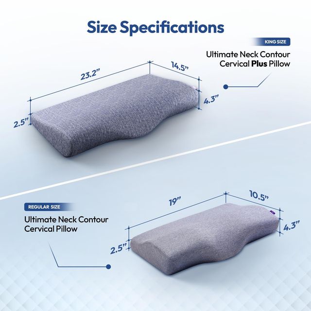 Frido Ultimate Neck Contour Cervical Plus Pillow | Premium Blue | Large