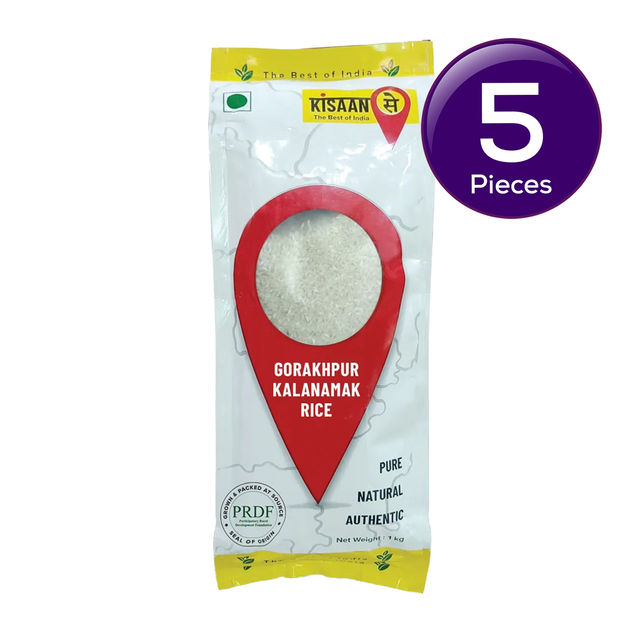 KisaanSay Gorakhpur Kalanamak Rice 1 kg X 5 Combo
