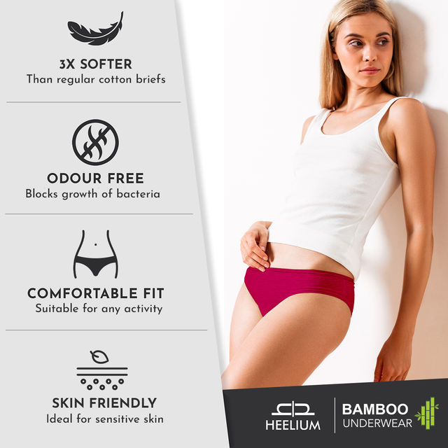 Heelium Bamboo Women's Panty - L | Maroon