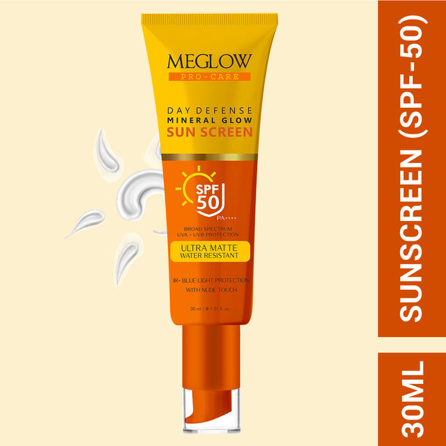 Meglow SPF 50 Mineral Glow Sunscreen | Ultra Matte | Water-Resistant Protection