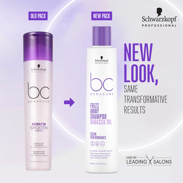 Schwarzkopf Professional Bonacure Frizz Away Shampoo With Babassu Oil,With Vegan Keratin(250ml) & Schwarzkopf Professional Bonacure Frizz Away Conditioner With Babassu Oil With Vegan Keratin(200ml) Combo