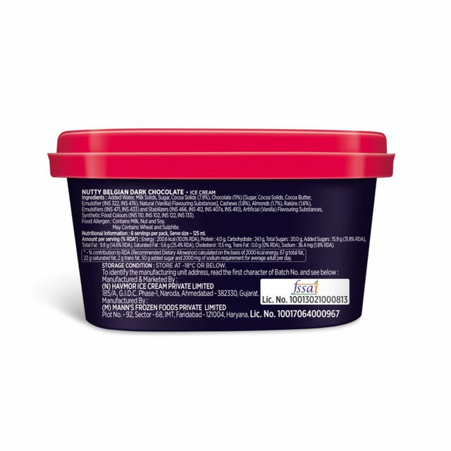 Havmor Signature Nutty Belgian Dark Chocolate Ice Cream Tub
