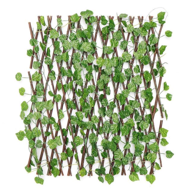 Go Hooked Artificial Expanding Wood Fence Trellis | 60 x 20 Inch