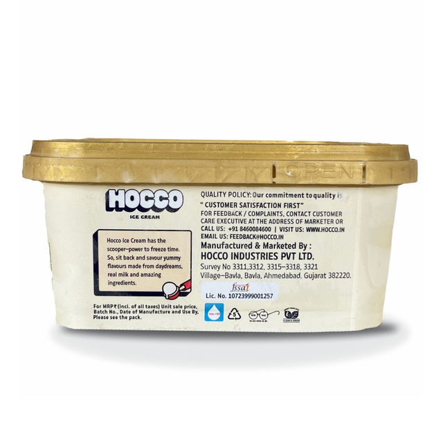 Hocco Golden Chocolate Ice Cream Tub 750 ml Combo
