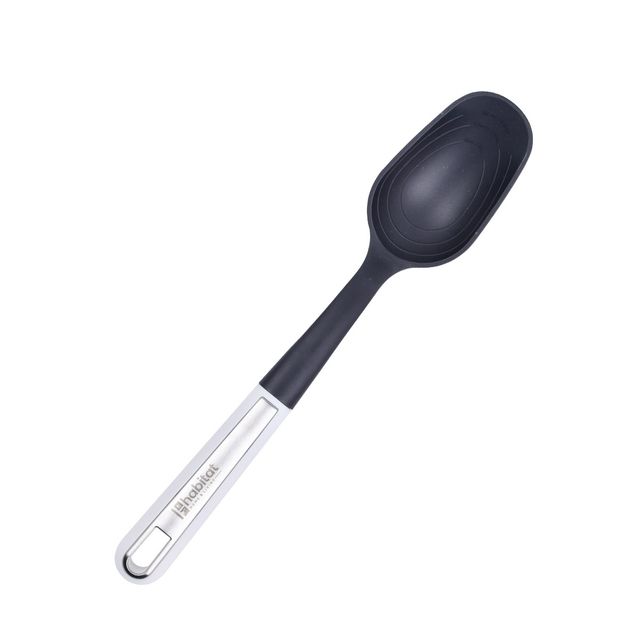 Habitat Premium Nylon Solid Regular Spoon | Elegant Functionality | Hanging Loop | Dish Washer Safe