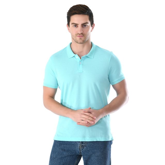 Playr Men's Adult Lifestyle Merc Polo 100% Cotton for All Season | Sea | M
