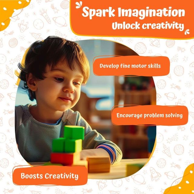 Skillofun Wooden Cube Pattern Puzzle Box | Wooden Blocks | 3D Puzzles | Learning Toys for Kids