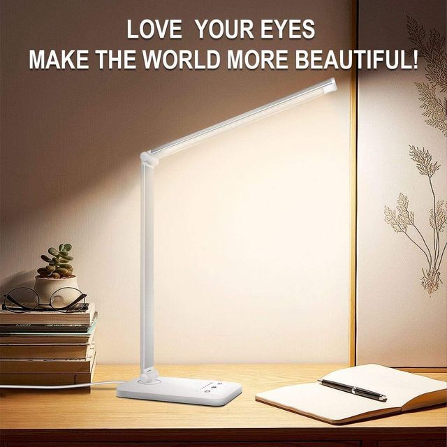 Hashwow Led Study Lamp With 5 Modes & Usb Charging Port  Touch Control