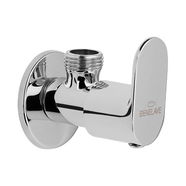 Benelave By Hindware Volga Angle Valve For Bathroom & Kitchen | Brass With Chrome Finish