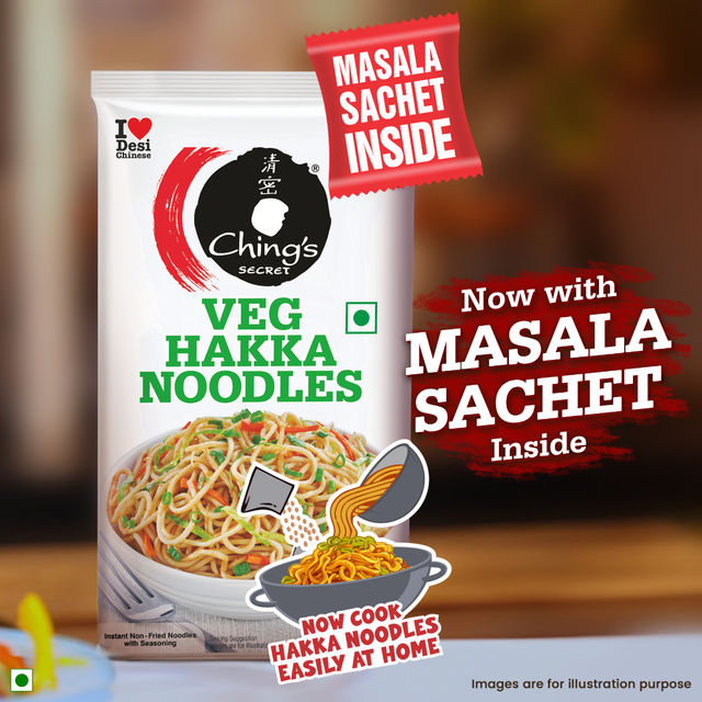 Ching'S Secret Veg Hakka Noodles, Cooks In 5-7 Mins, Just Soak & Drain(140gms) & Ching'S Secret Veg Hakka Noodles, Cooks In 5-7 Mins, Just Soak & Drain(190gms) Combo