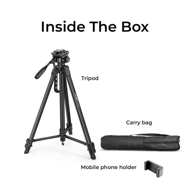 Digitek Dtr 550 Lw 67Inch Foldable Tripod Stand With Phone Holder 360� Ball Head,5Kg Load Capacity