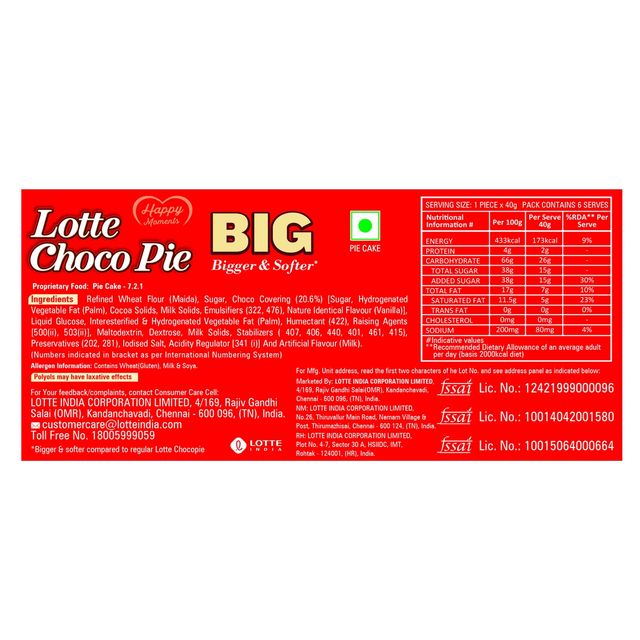 Lotte Choco Pie Big - Pack Of 6