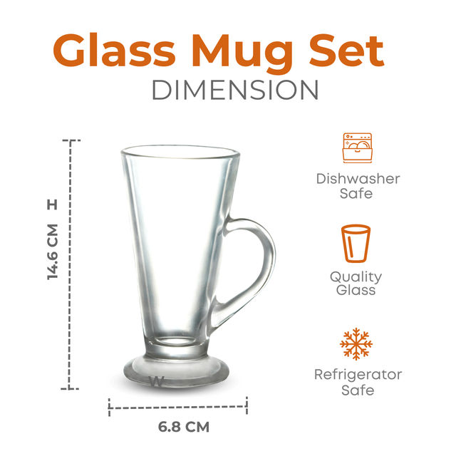 Yera Irish Coffee/Green Tea Mug Set - 6 pcs 225 ml (Each)