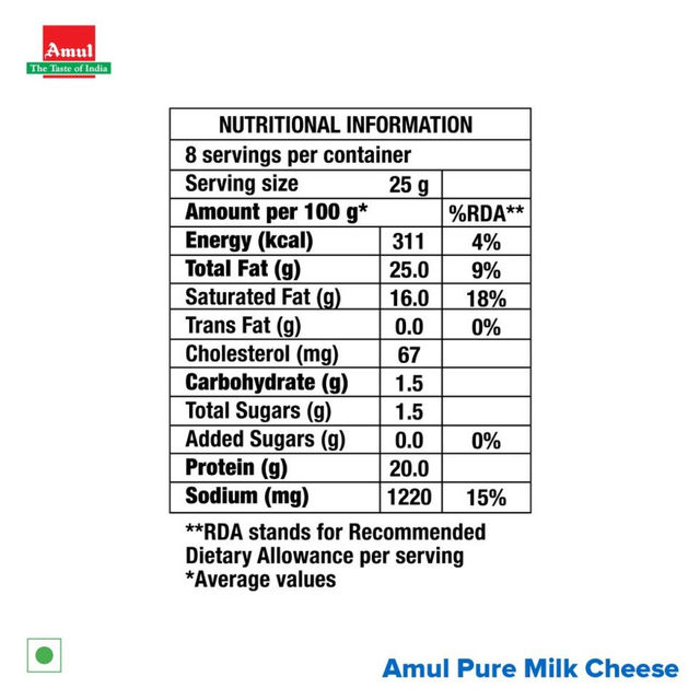 Amul Processed Cheese Cubes(200gms) & Amul Butter - Pasteurised(100gms) Combo