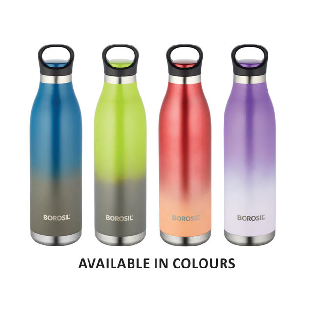 Borosil Stainless Steel Hydra Colourcrush Vacuum Insulated Flask Water Bottle - 700 ml | Green