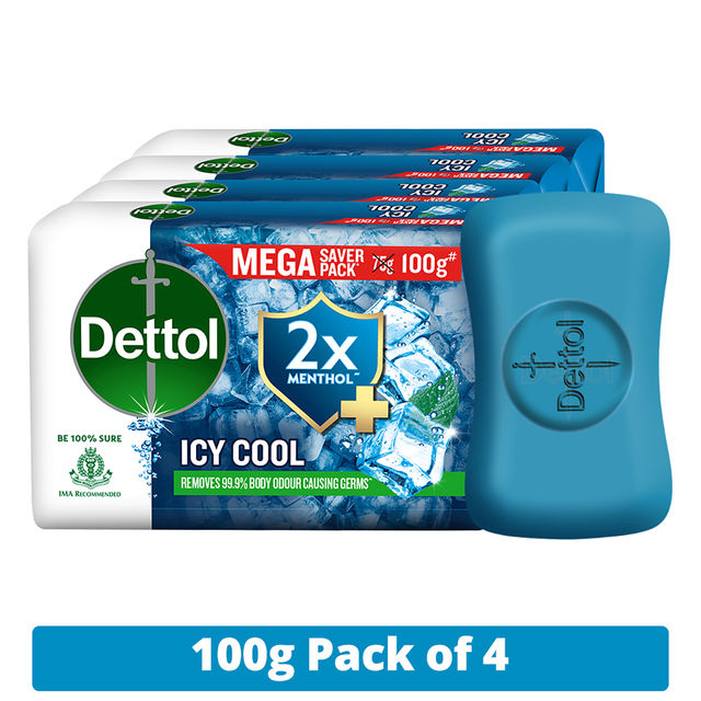 Dettol Icy Cool Bathing Soap Bar With 2x Menthol