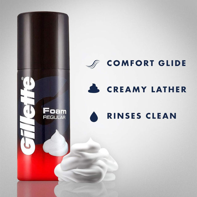 Gillette Regular Pre Shave Foam (50g) & Gillette Mach3 Menâ€™S Razor With 2 Cartridges (1pc) Combo