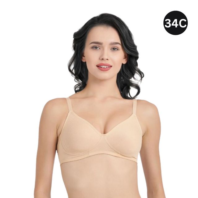 Enamor Women's A042 Side Support Shaper Fab-Cool Cotton Bra | Non Padded | Wirefree | Skin - 34C
