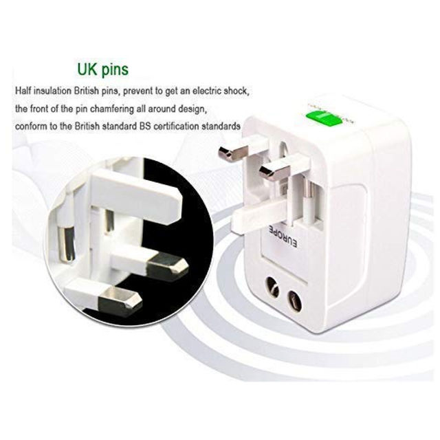 Universal All-In-One Worldwide International USB Travel Adapter - 2 USB Support
