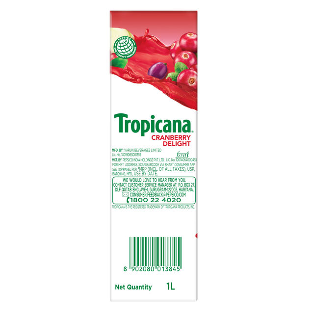 Tropicana Cranberry Delight Juice Tetrapack 1 l Combo