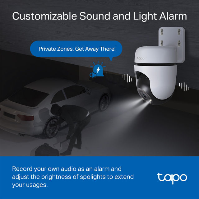 TP-Link Tapo C510W 2K 3MP 1296 Outdoor Pan/Tilt Security WiFi Camera, 360° Visual Coverage, IP65