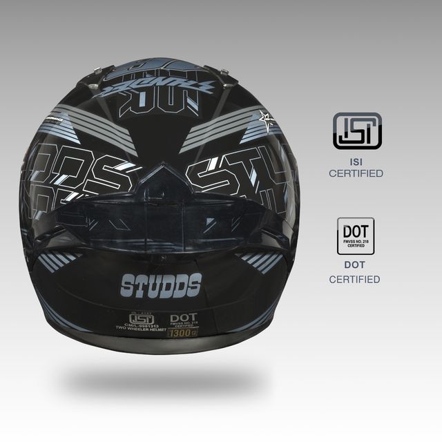 Studds Thunder D11 Full Face Helmet with Spoiler |Livid Grey - XL