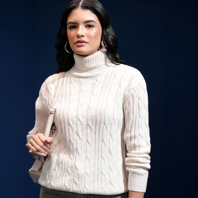 ニット/セーター T. japan standard turtle neck tops T-Base Men Navy Blue Solid Cotton Modal Turtle Neck Sweater – Shop
