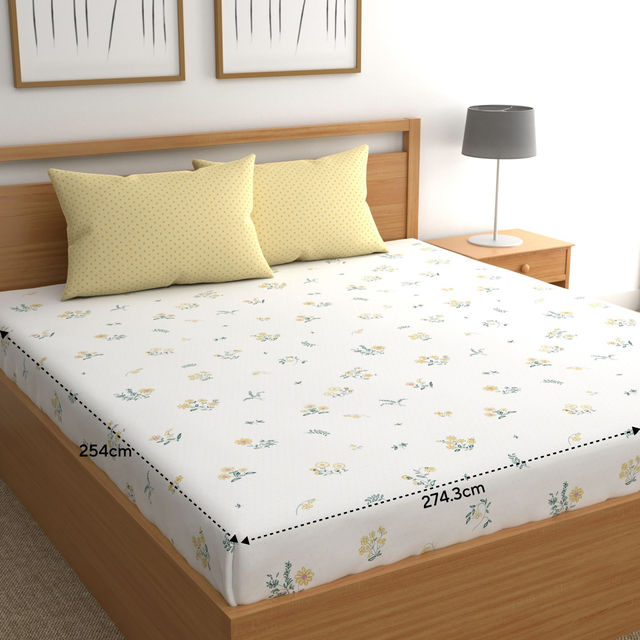 CHHAVI INDIA King Size Bedsheet With 2 Pillow Covers | Design Kb718