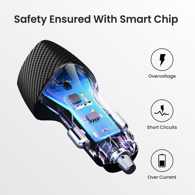 Portronics Car Power 16 Car Charger With Dual Output (Pd + Quick Charge)