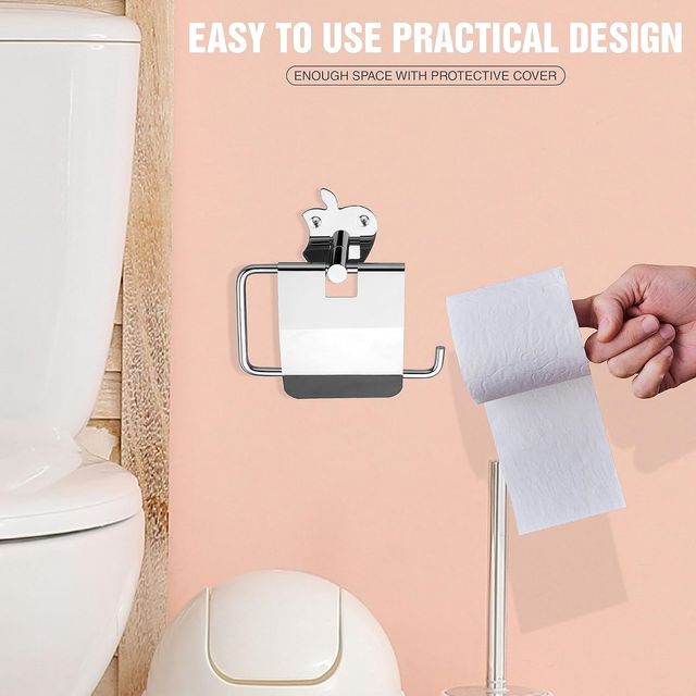 GLOXY Stainless Steel Toilet Paper Holder Tissue Roll Dispenser for Bathroom SS304